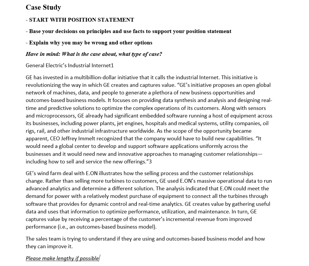  - START WITH POSITION STATEMENT - Base your decisions on principles