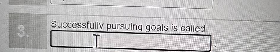  Successfully pursuing goals is called 
