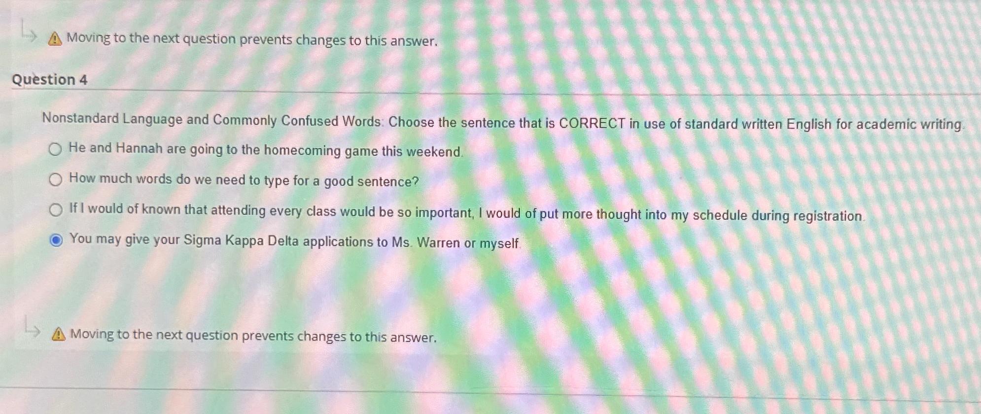  Moving to the next question prevents changes to this answer. Question