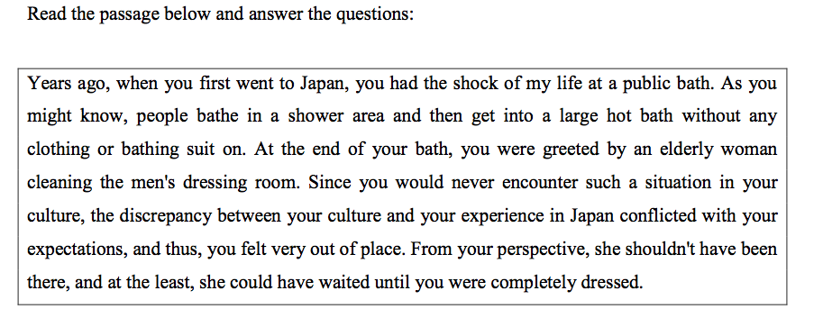  QUESTION : 1) Explain the potential problem in this intercultural communication