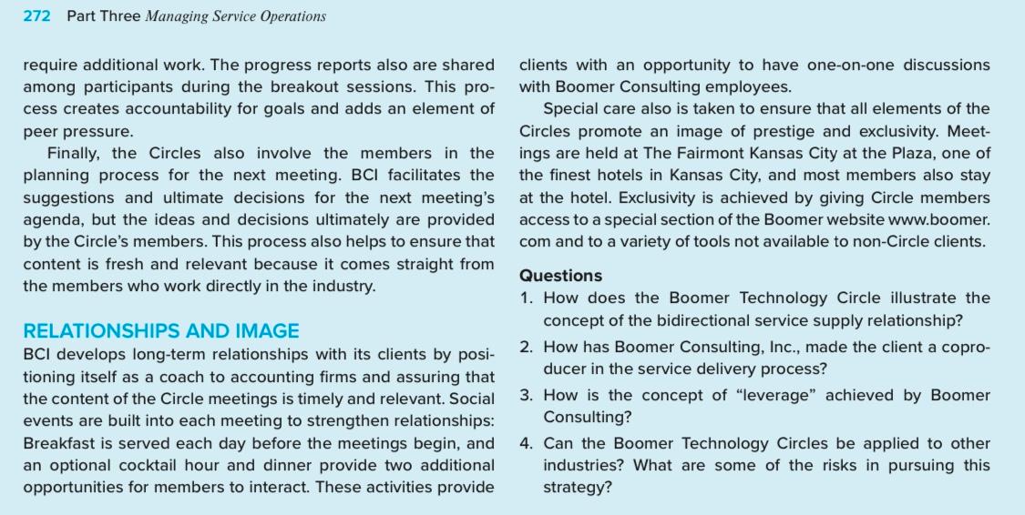 Boomer Consulting, Inc., made the client a coproducer in the service delivery