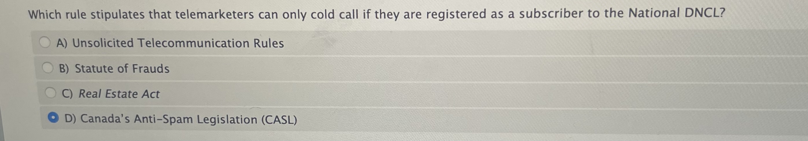  Which rule stipulates that telemarketers can only cold call if they