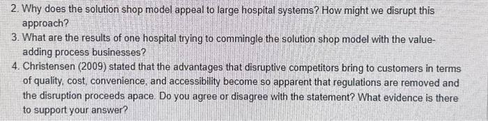  2. Why does the solution shop model appeal to large hospital