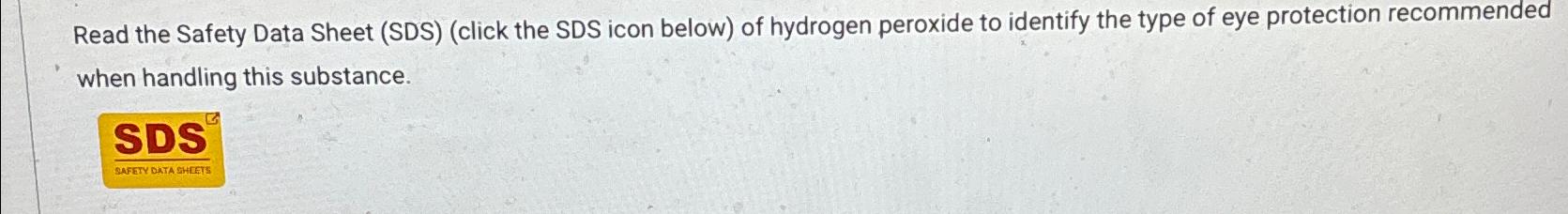  Read the Safety Data Sheet (SDS)(click the SDS icon below) of