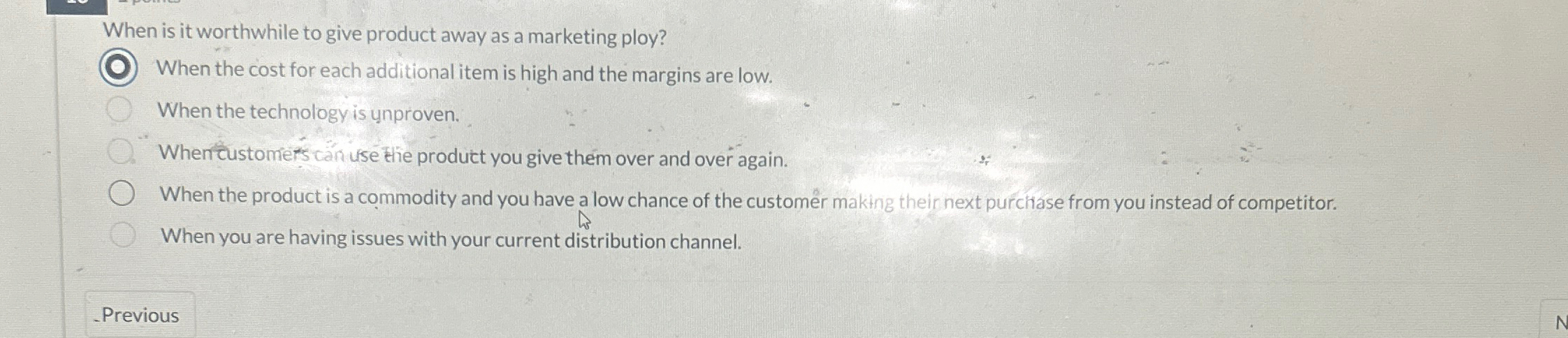  When is it worth while to give product away as a