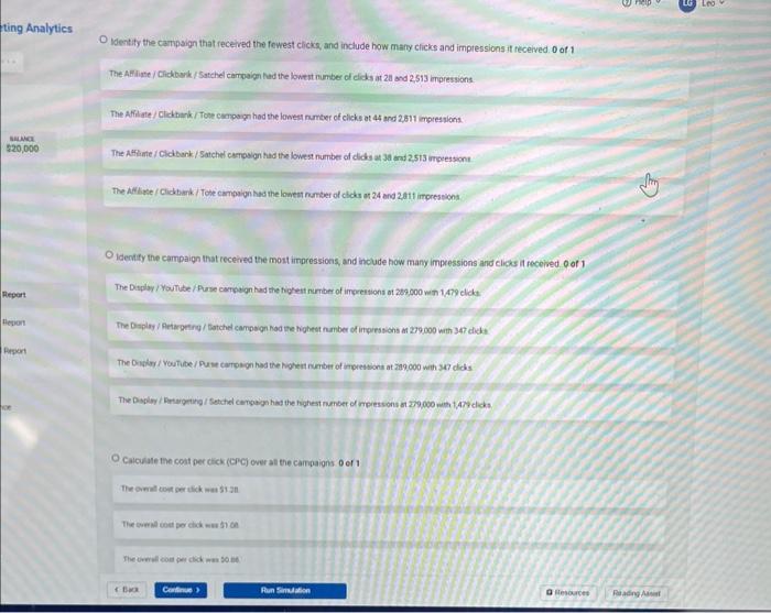 many clicks and impressions it received. 0 of 1 The Display /