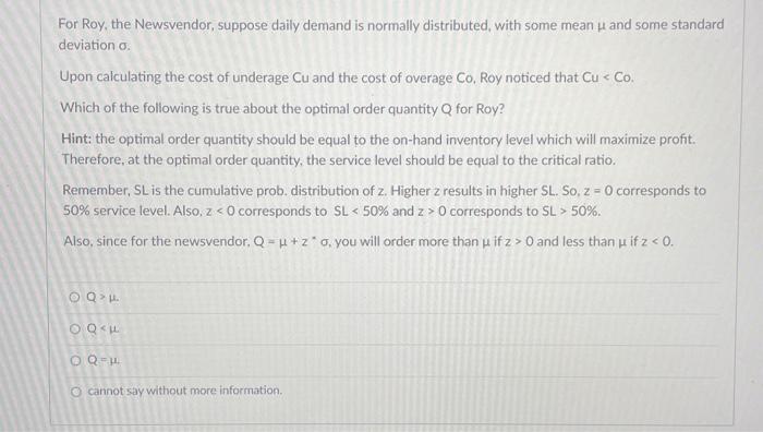 standard deviation , the probability that we will actually observe demand equal