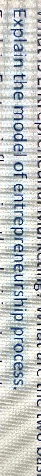  Explain the model of entrepreneurship process. 