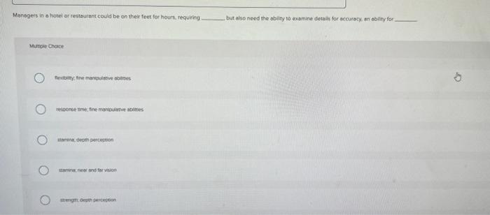 physical ability in a job when conducting a job onalysis, as well