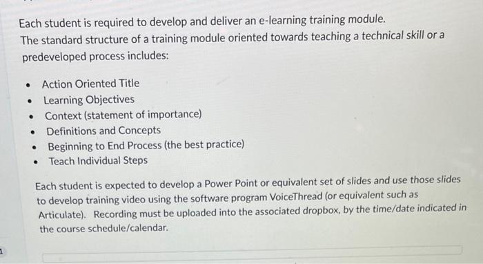 I need help with this assignment, please!Thank you Each student is required