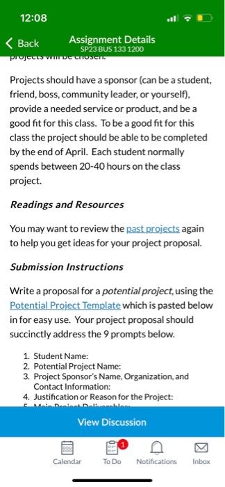  Projects should have a sponsor (can be a student, friend, boss,