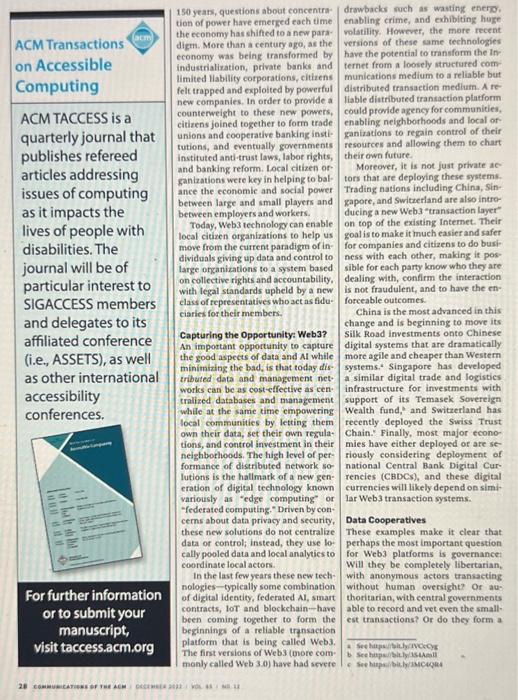 the article? 2. What ideas stood our to you and why? 3.