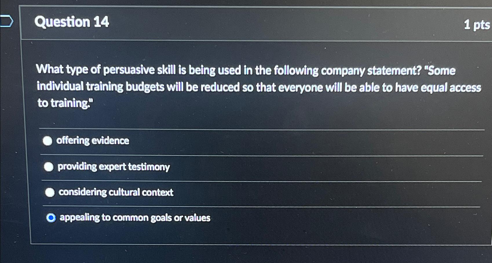  Once their mind is made Question 14 What type of persuasive