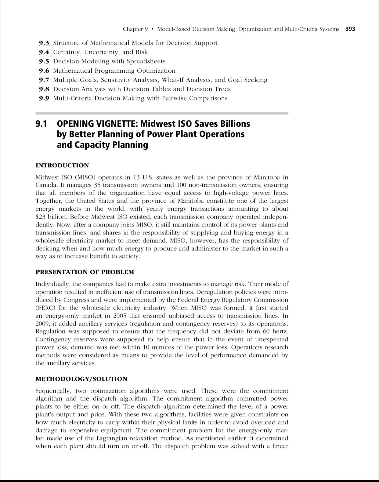 Solve all the questions please Chapter 9 - Model-Based Decision Making: Optimization