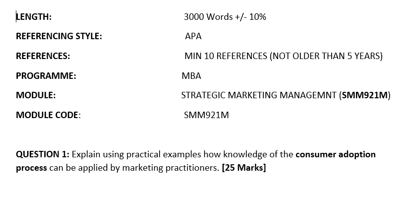 QUESTION 1: Explain using practical examples how knowledge of the consumer