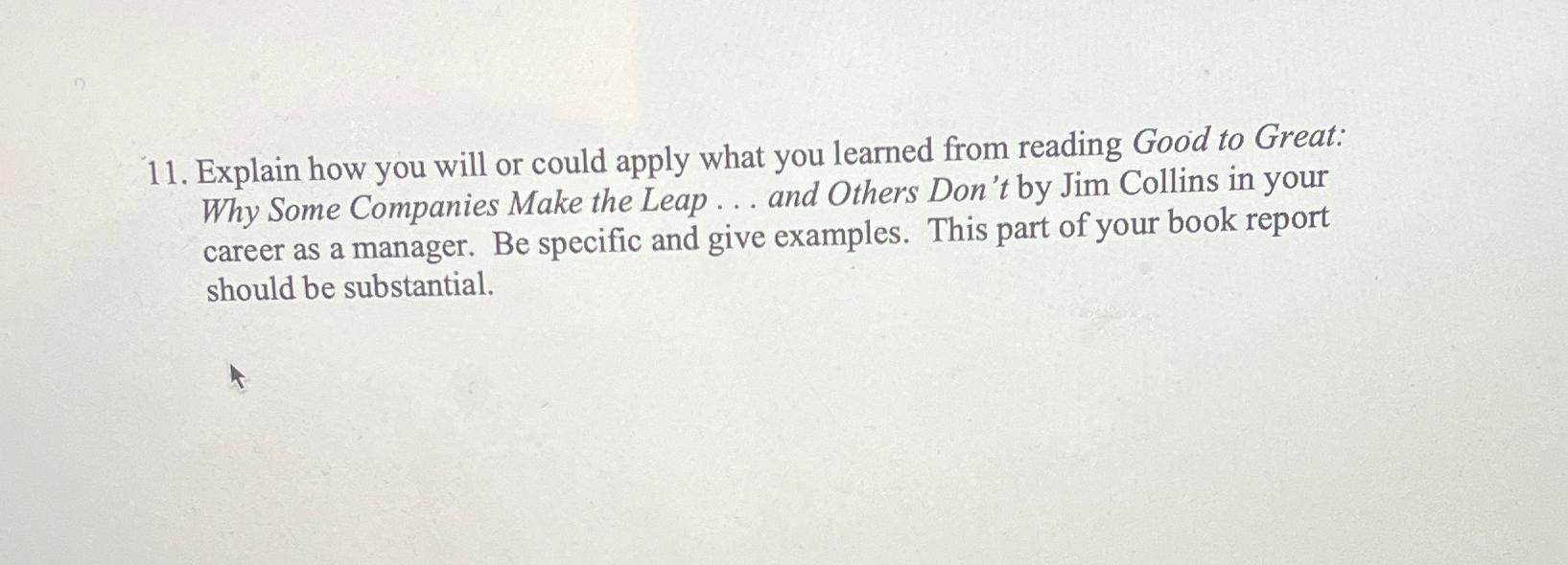  Explain how you will or could apply what you learned from