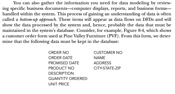 You can also gather the information you need for data modeling by