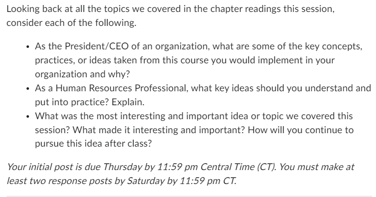 Topics: Managing Compensation in Human Resources Looking back at all the