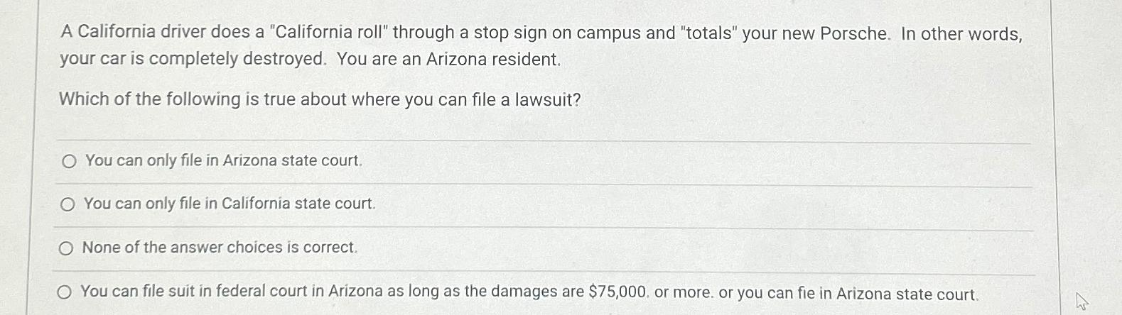  A California driver does a "California roll" through a stop sign