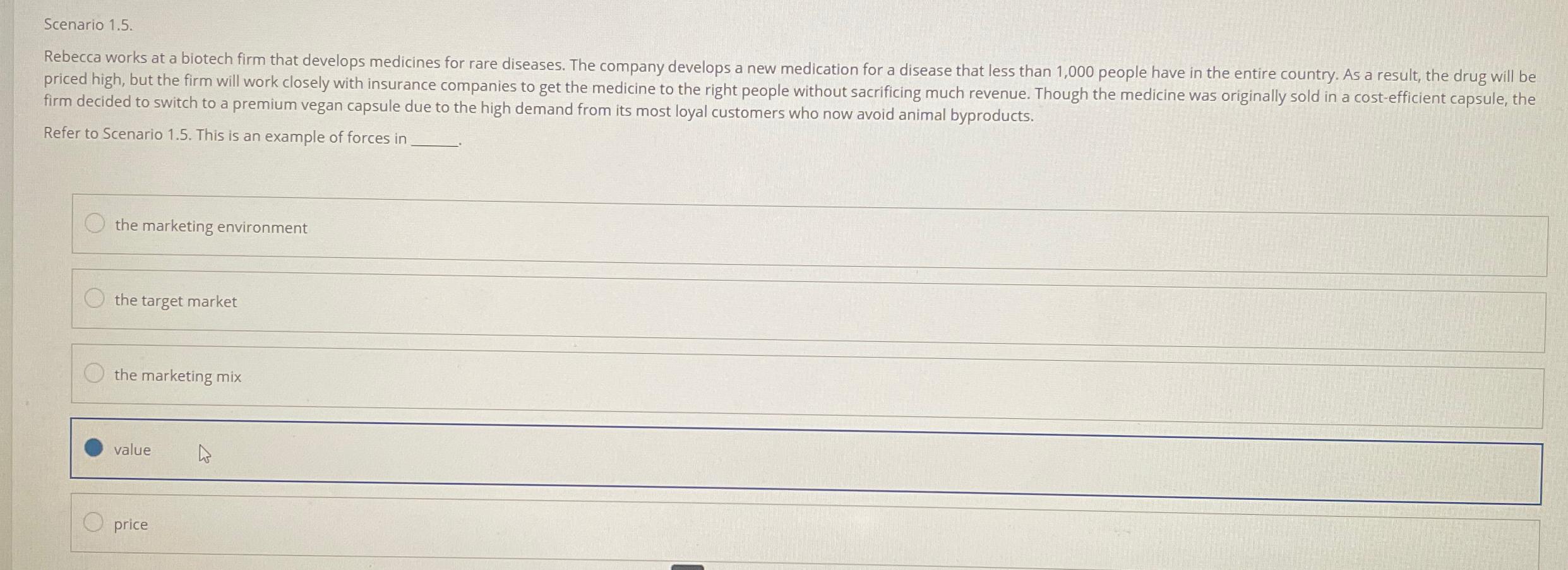  Scenario 1.5. firm decided to switch to a premium vegan capsule