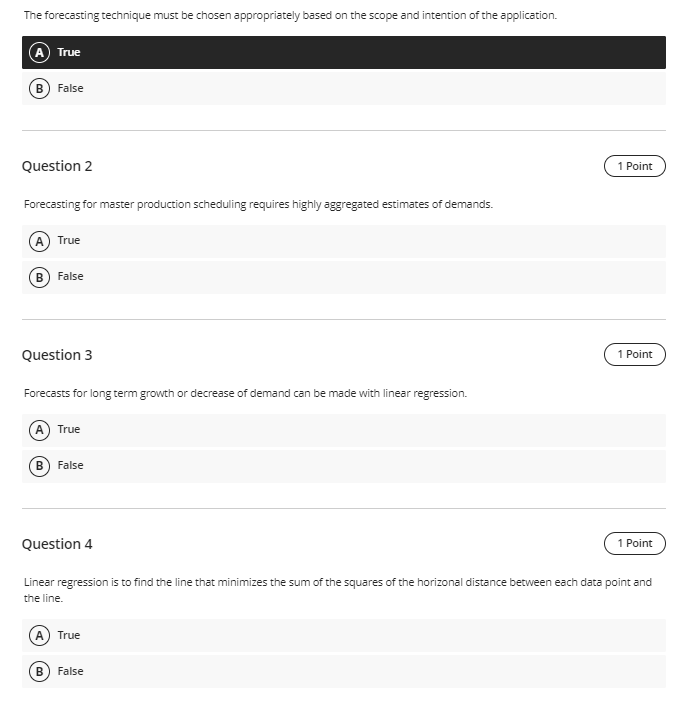  The forecasting technique must be chosen appropriately based on the scope