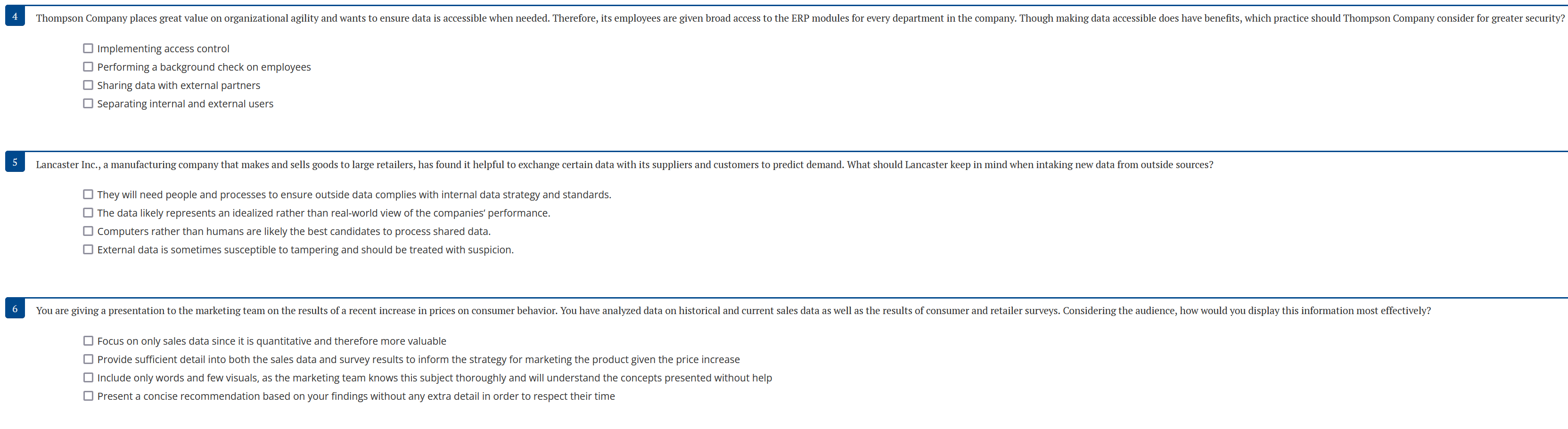  Implementing access control Performing a background check on employees sharing data