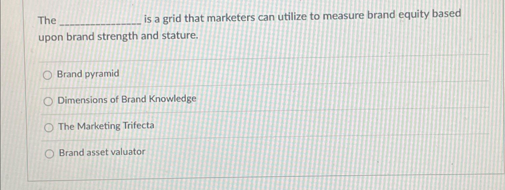  The is a grid that marketers can utilize to measure brand