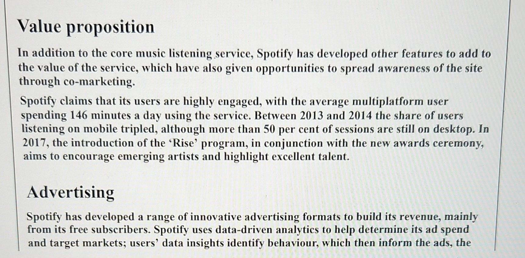 study about the online music subscription service illustrates how different elements of