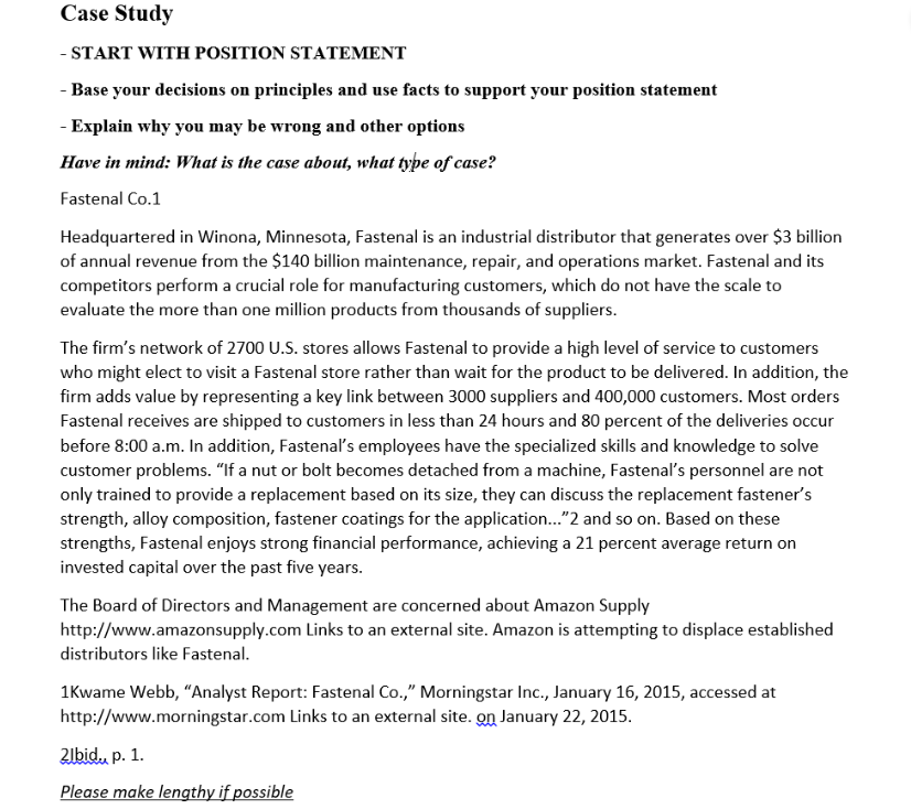  - START WITH POSITION STATEMENT - Base your decisions on principles