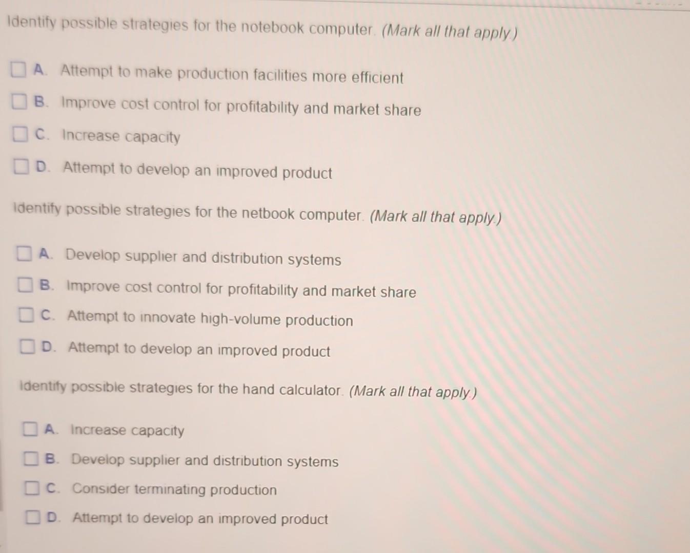 contribution to the firm: The list of products in descending order of