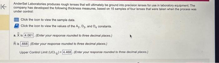  Choose the correct X chart below. A. Choose the correct R