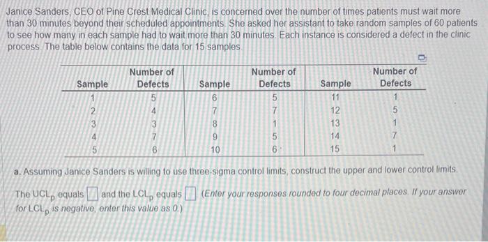 construct the upper and lower control limits. three sigma control limits. Janice
