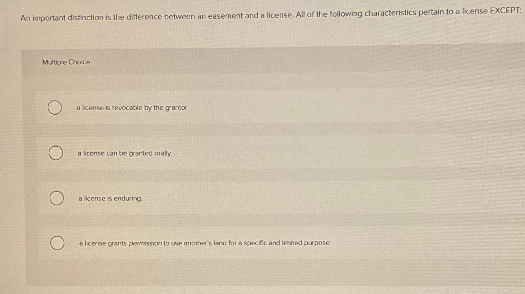  An important distinction is the difference between an easement and a