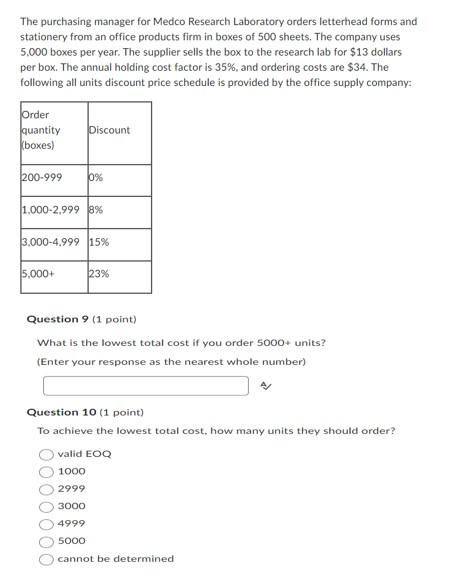 The purchasing manager for Medco Research Laboratory orders letterhead forms and