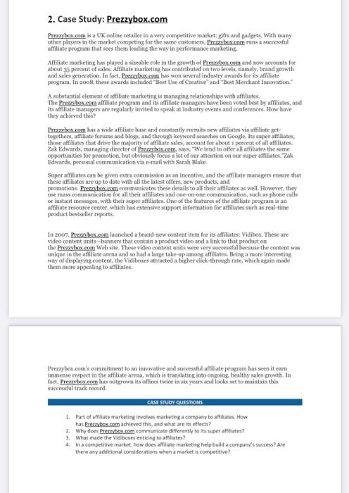  2. Case Study: Prezzybox.com Prezzybox.com is a UK online retailer in