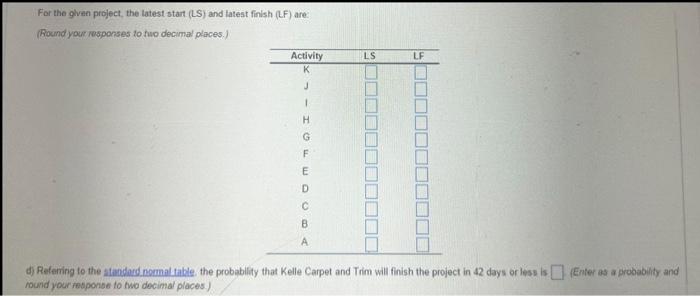 answer both charts in the bortom 2 photos. Kelle Carpet and Trim