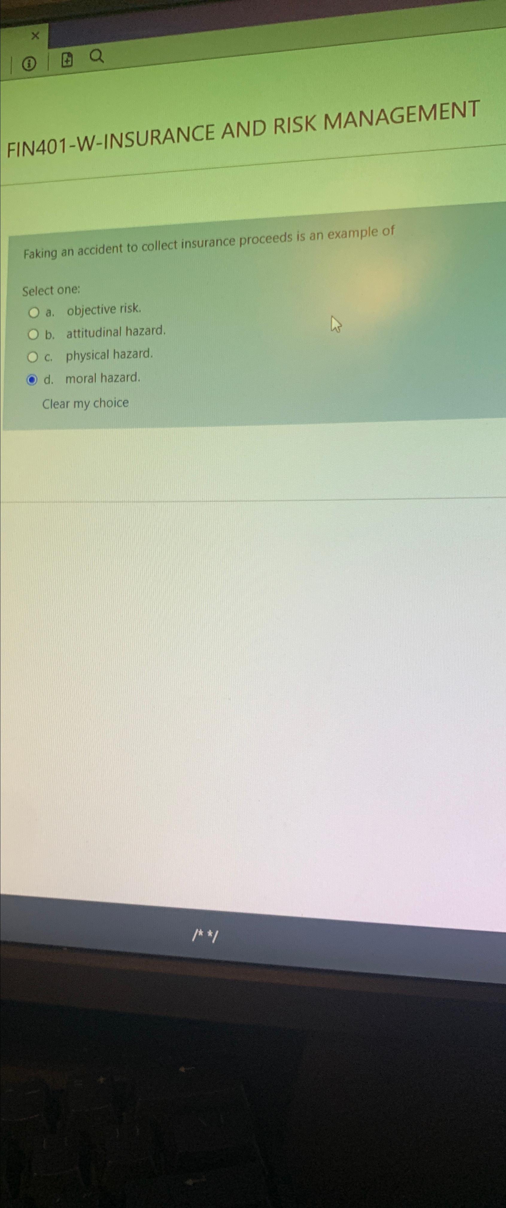  A pure risk is defined a situation 