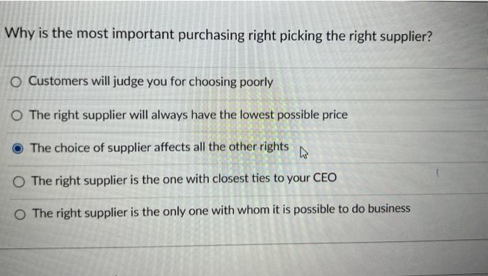  Why is the most important purchasing right picking the right supplier?