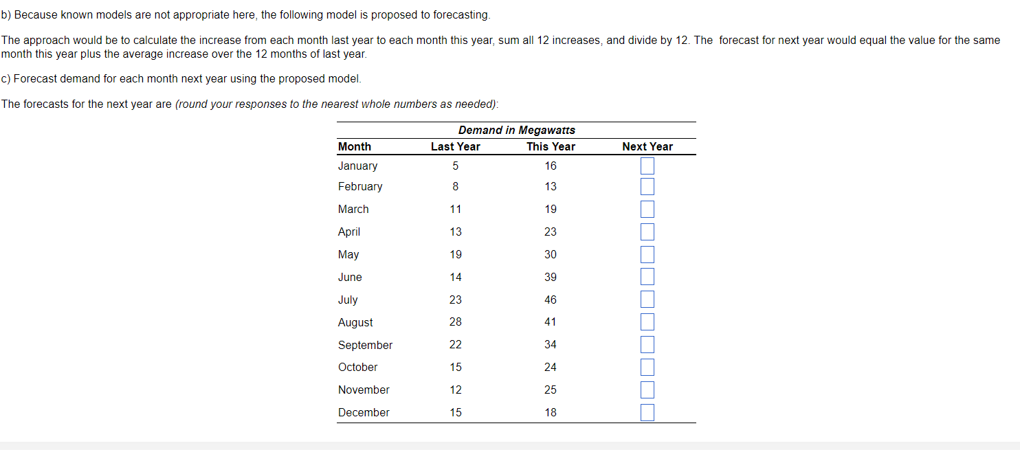 18 b) Because known models are not appropriate here, the following model