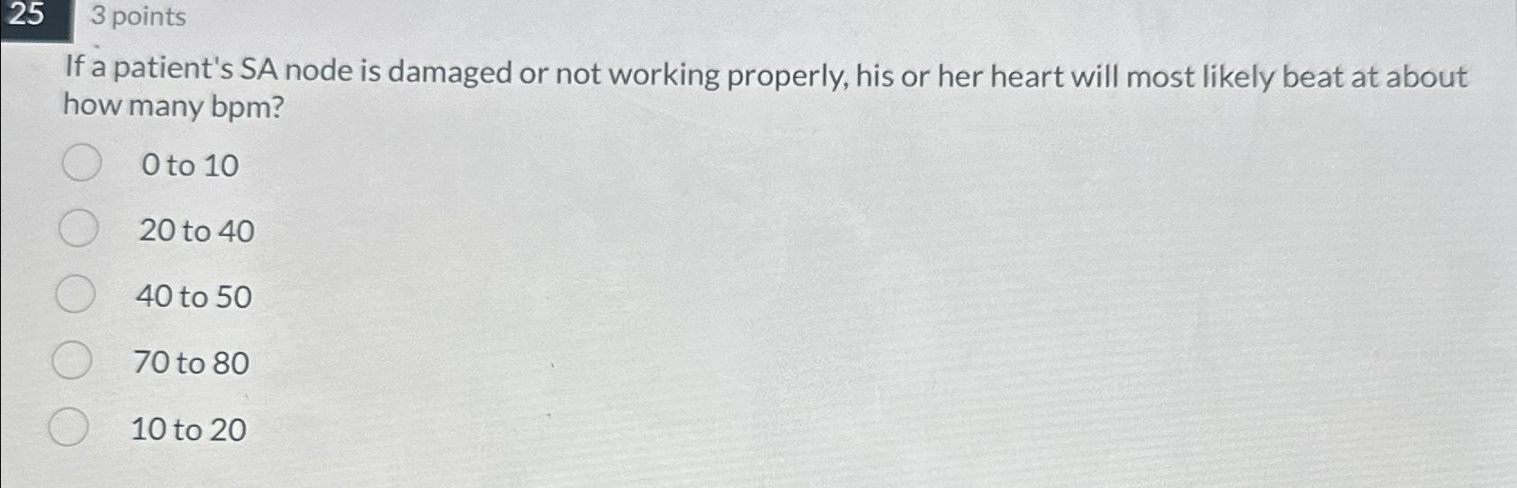  3 points If a patient's SA node is damaged or not