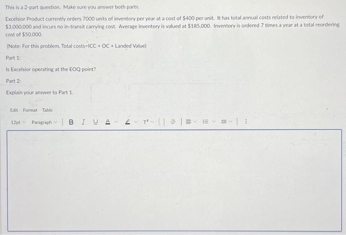 PLEASE ANSWER QUICKLY. THANK YOU! This is a 2-part question. Make sure