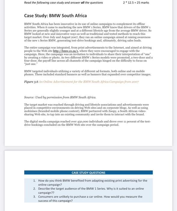  Read the following case study and answer all the questions 212.5=25