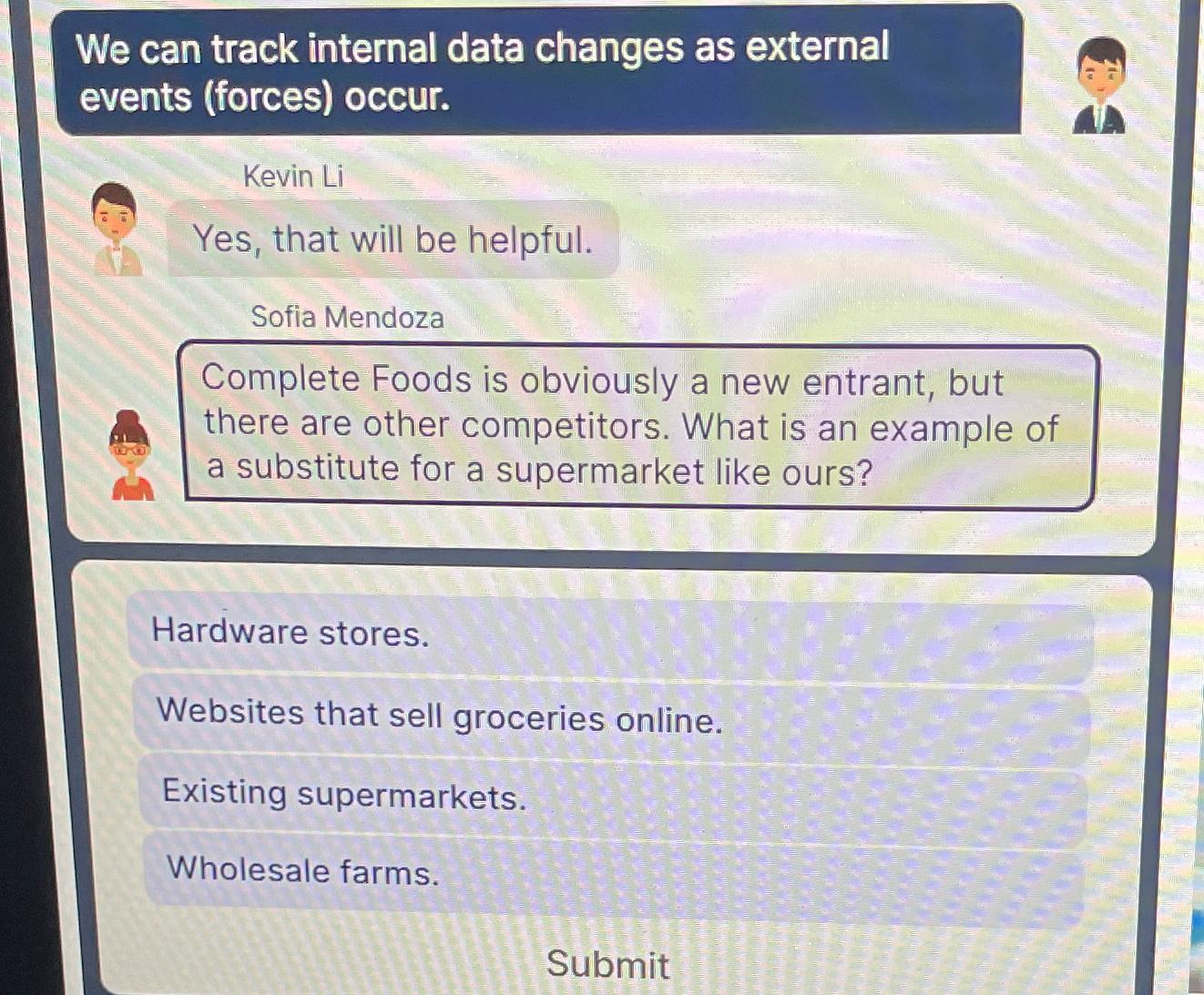  We can track internal data changes as external events (forces) occur.