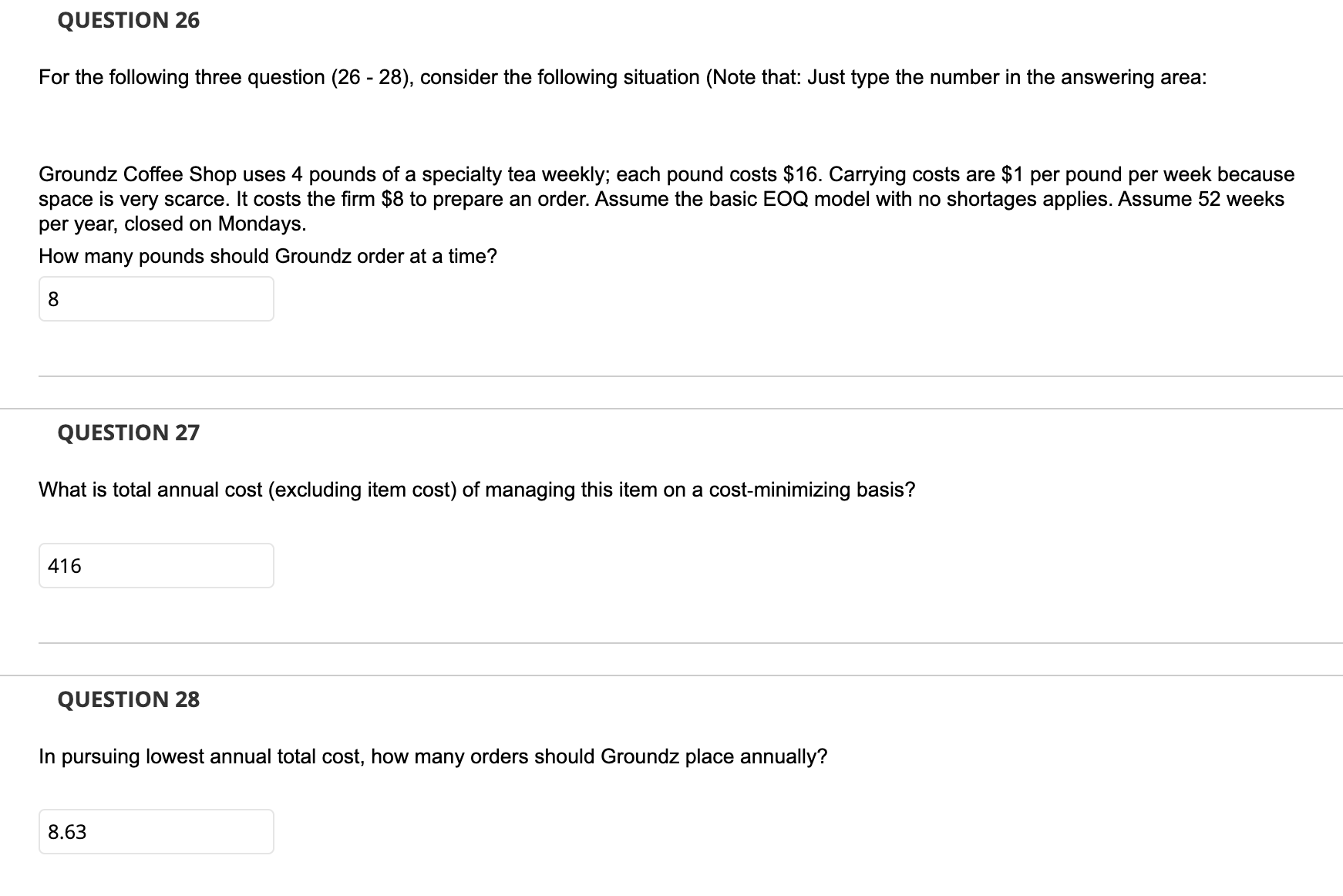 Please answer Question 28. 26 and 27 are both right. For the