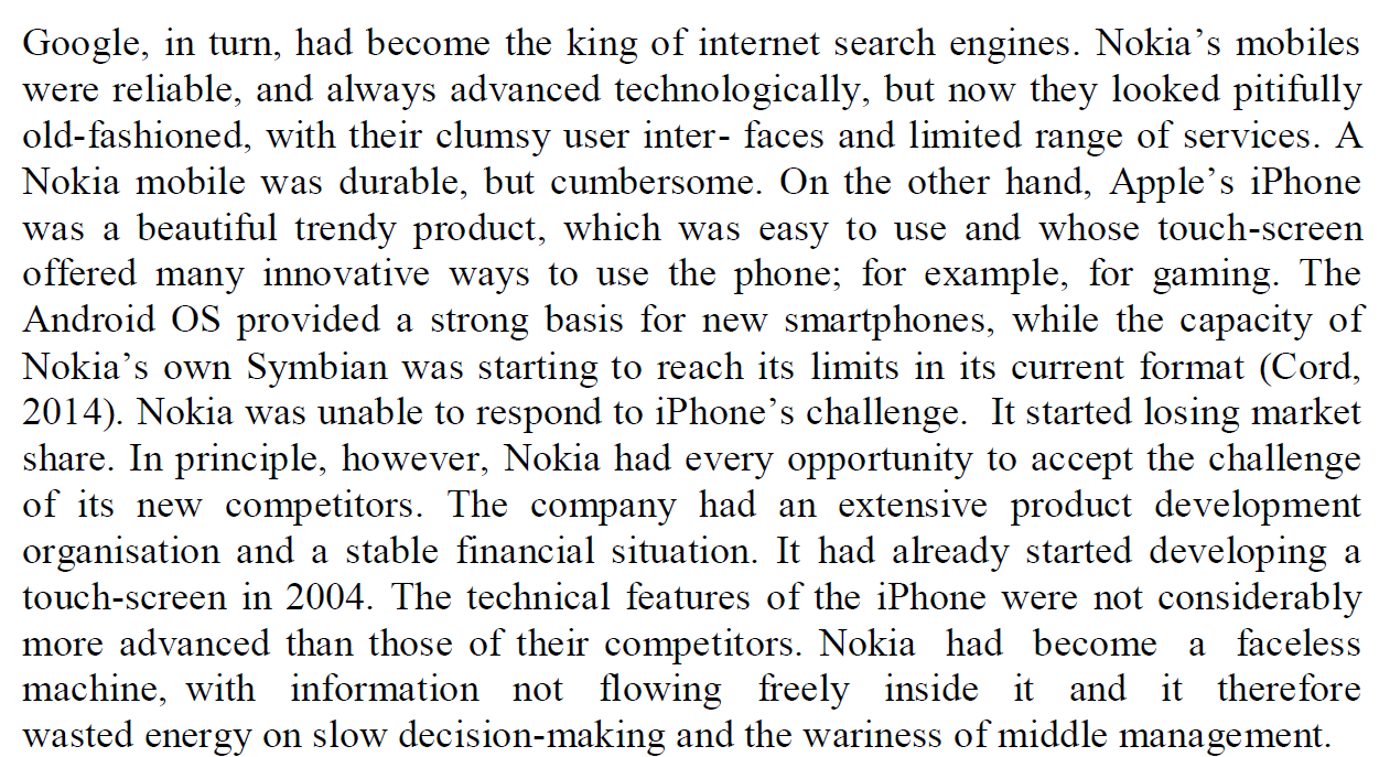 The Collapse of Mobile Phone Nokia's loss of dominance in the mobile