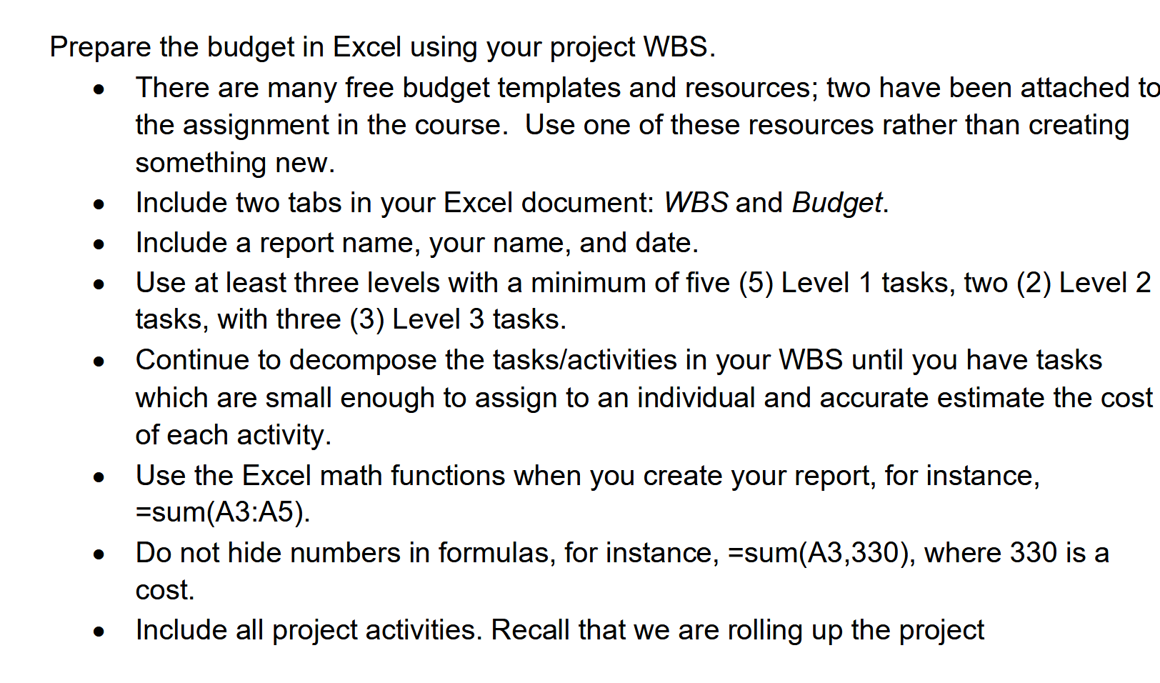 Workout a budget Using Excel on Construction!! Prepare the budget in Excel