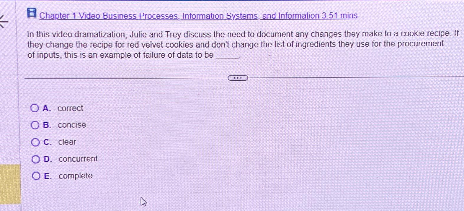  Chapter 1 Video Business Processes, Information Systems, and Information 3.51 mins
