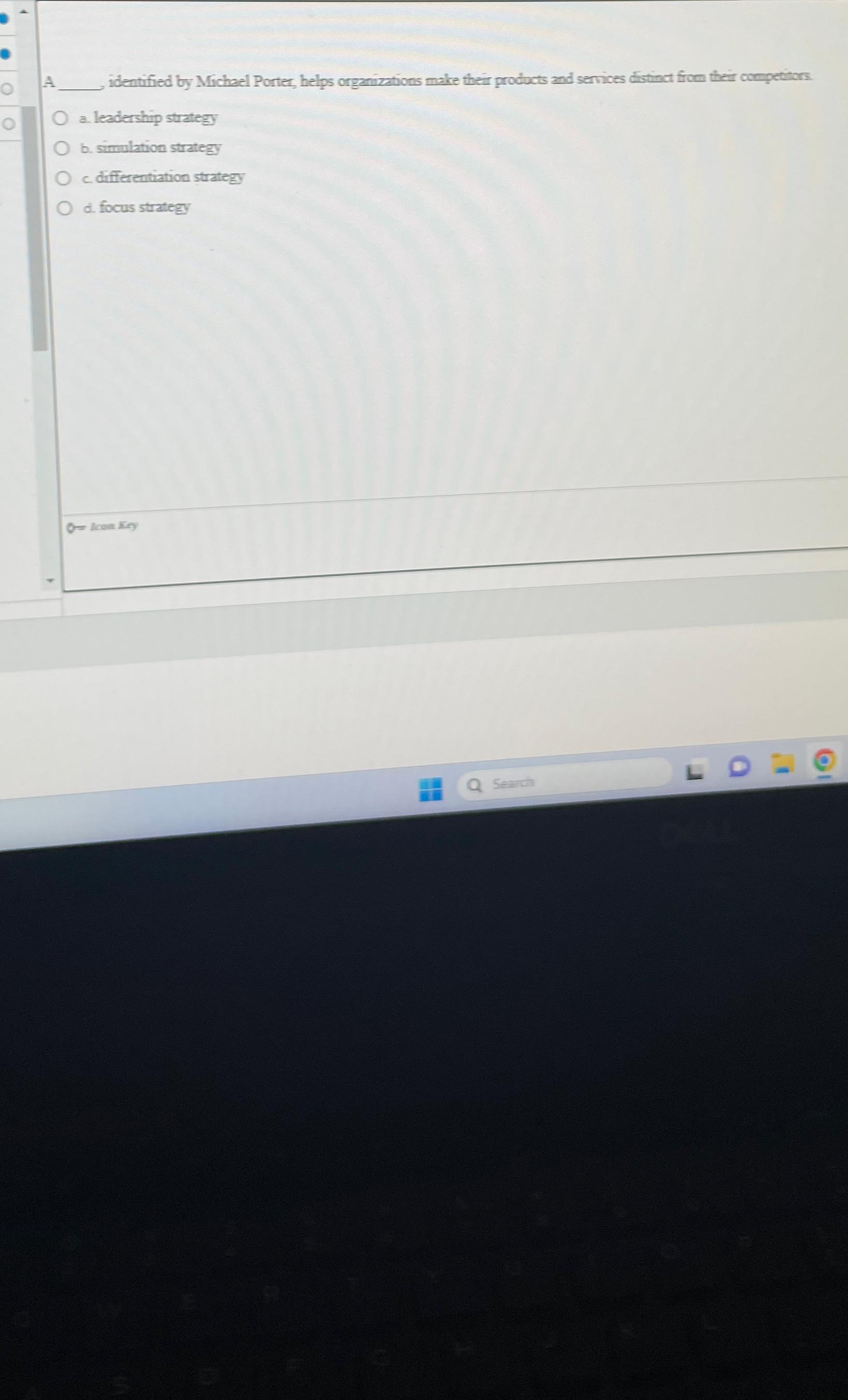  A. identified by Michael Porter, helps organizations make their products and