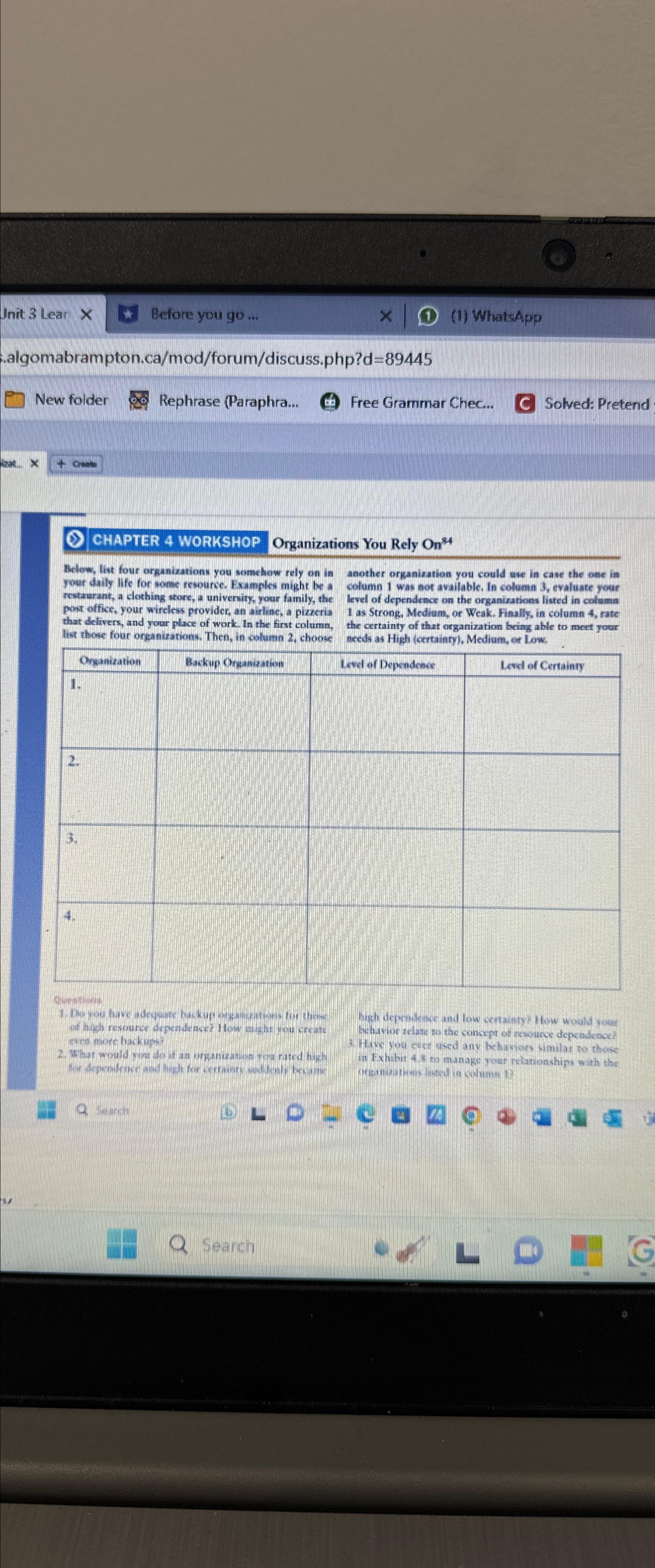  Unit 3 Lear Before you go ... (1) Whatsapp algomabrampton.ca/mod/forum/discuss.php?d=89445 New