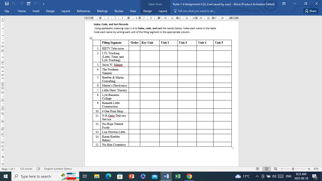 Index, Code, and Sort Records Using alphabetic indexing rules 14 to index,